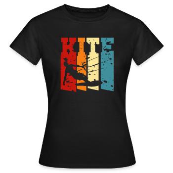 Kiteboarding - Kitesurfer - Frauen T-Shirt - Schwarz - Vorne - AI Model Female 172 dark (172cm)