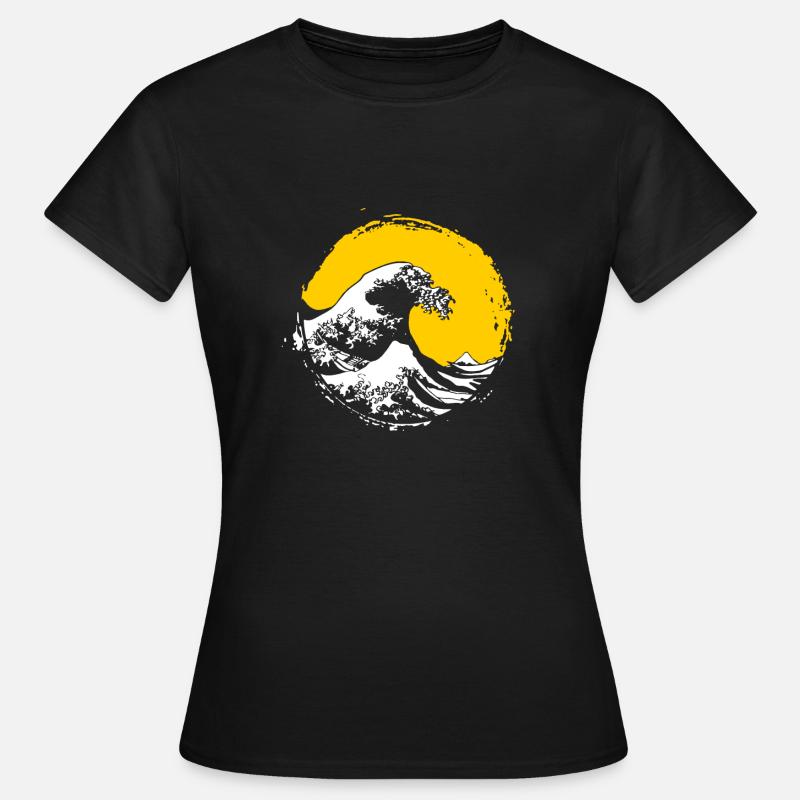 The Great Wave Kanagawa - Arte giapponese - Maglietta da donna - nero