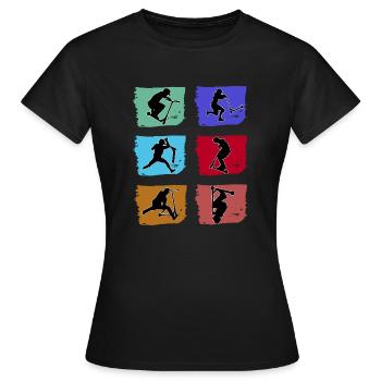 Stunt Scooter Skater Stunt Tretroller Stunt Roller - Frauen T-Shirt - Schwarz - Vorne - AI Model Female 172 dark (172cm)