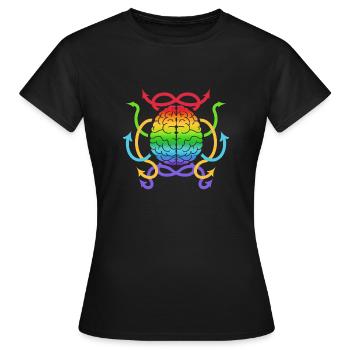Feiern Sie Neurodiversität - neurodivergentes Gehirn - Frauen T-Shirt - Schwarz - Vorne - AI Model Female 172 dark (172cm)
