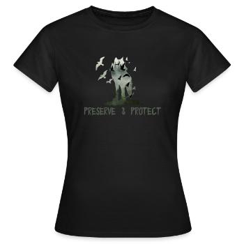 Preserve & Protect Environmental Protection Climate Protection Wolf - Women's T-Shirt - black - Front - AI Model Female 172 dark (172cm)