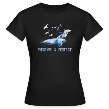 Preserve & Protect Environmental Protection Protection Seal - Women's T-Shirt - black - Front - AI Model Female 172 dark (172cm)