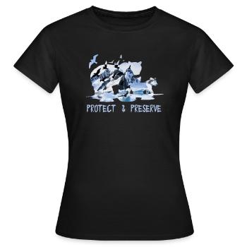 Preserve & Protect Environmental Protection Climate Protection Polar Bear - Women's T-Shirt - black - Front - AI Model Female 172 dark (172cm)