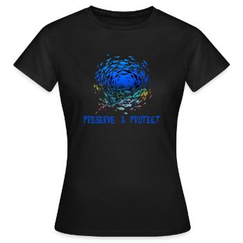 Preserve Protect Environmental Protection Climate Protection Rays - Women's T-Shirt - black - Front - AI Model Female 172 dark (172cm)
