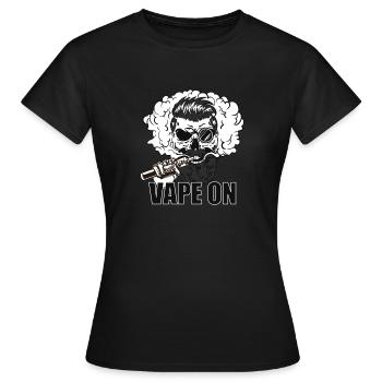 Vaper Dampfer Totenschädel Geschenk Für Dampfen - Frauen T-Shirt - Schwarz - Vorne - AI Model Female 172 dark (172cm)