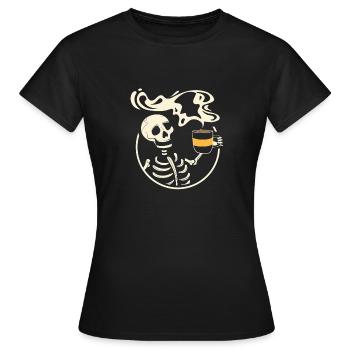 Skeleton Vintage Picture With Smiling Skull - T-shirt Femme - noir - Devant - AI Model Female 172 dark (172cm)