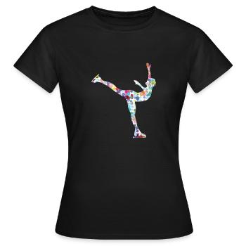 Patins de patinage de patinage artistique - T-shirt Femme - noir - Devant - AI Model Female 172 dark (172cm)