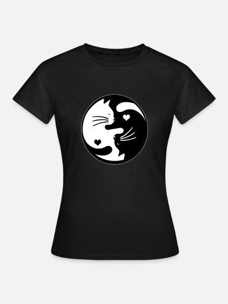 Cats Ying Yang - Women's T-Shirt - black