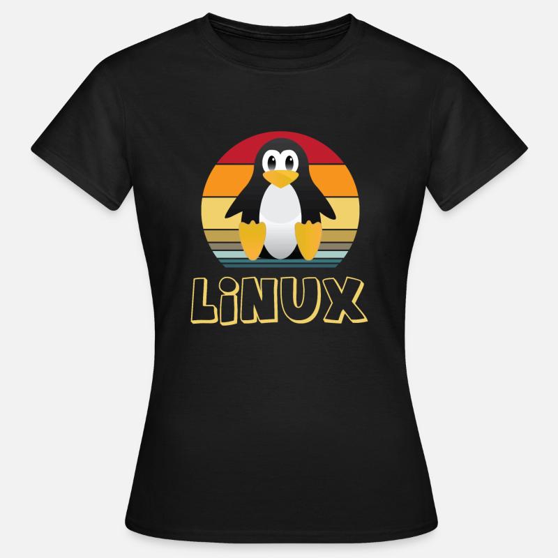 Linux Pinguin - Frauen T-Shirt - Schwarz