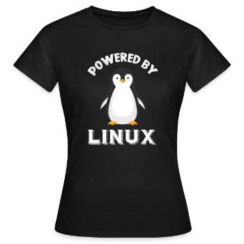 Supporté par Linux - T-shirt Femme - noir - Devant - AI Model Female 172 dark (172cm)