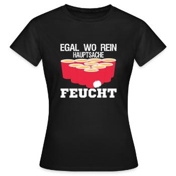 Lustiger Saufen Spruch Bier Pong Wettbewerb - Frauen T-Shirt - Schwarz - Vorne - AI Model Female 172 dark (172cm)