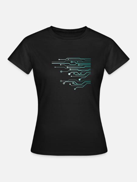 Computer Circuit Engineer Computer Nerd - T-shirt Femme - noir