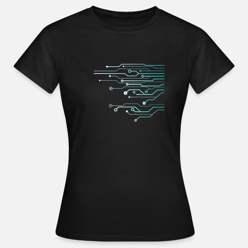 Computer Circuit Engineer Computer Nerd - T-shirt Femme - noir