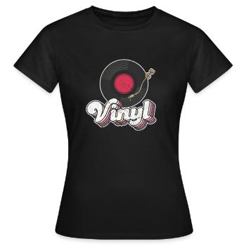 Vinyl Record Turntable Player Lover Cute - Frauen T-Shirt - Schwarz - Vorne - AI Model Female 172 dark (172cm)