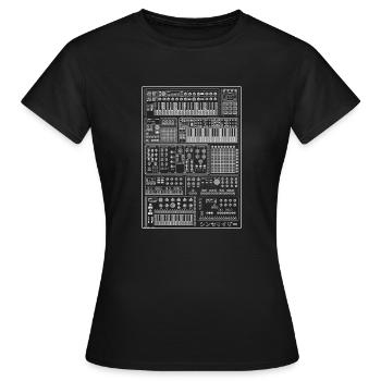 Synthétiseurs pour musicien dj de musique électronique - T-shirt Femme - noir - Devant - AI Model Female 172 dark (172cm)