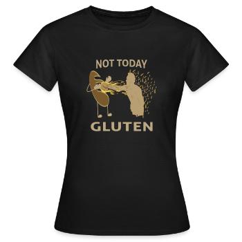 Glutenunverträglichkeit Gluten Ist Evil Zöliakie - Frauen T-Shirt - Schwarz - Vorne - AI Model Female 172 dark (172cm)