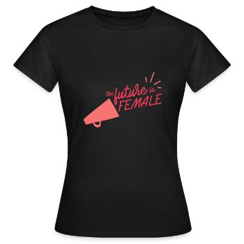 Mégaphone - Femme et fier - T-shirt Femme - noir - Devant - AI Model Female 172 dark (172cm)