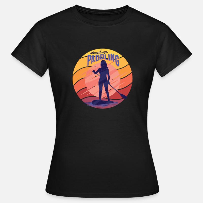 Paddle Stand Up Paddle SUP Paddle Board - Women's T-Shirt - black