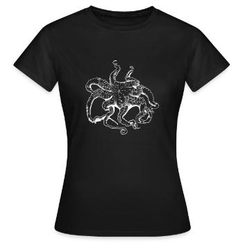 Pieuvres Tentacules Océans - T-shirt Femme - noir - Devant - AI Model Female 172 dark (172cm)