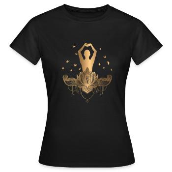 Meditation Hindu Entspannung - Frauen T-Shirt - Schwarz - Vorne - AI Model Female 172 dark (172cm)