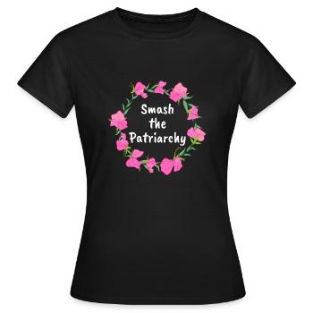 Smash the patriarche féministe le cadeau - T-shirt Femme - noir - Devant - AI Model Female 172 dark (172cm)