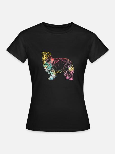 Lassie Langhaarcolli Colli Hund Hunde Tier - Frauen T-Shirt - Schwarz
