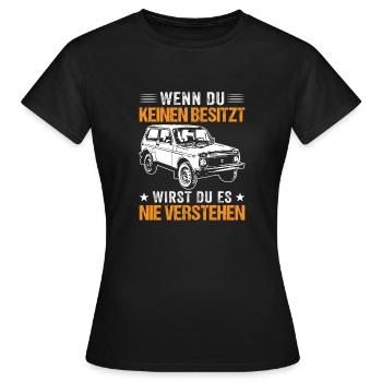 Lada Niva lustiges Geschenk - Frauen T-Shirt - Schwarz - Vorne - AI Model Female 172 dark (172cm)