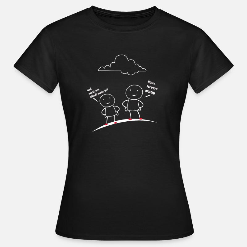 Nuages de serveurs Linux - T-shirt Femme - noir