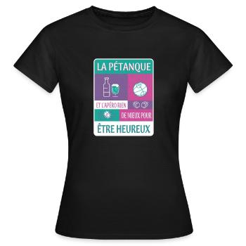 PETANQUE UND APERITIF - Frauen T-Shirt - Schwarz - Vorne - AI Model Female 172 dark (172cm)