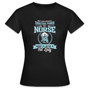 DAME DE CHAT D’INFIRMIÈRE - T-shirt Femme - noir - Devant - AI Model Female 172 dark (172cm)