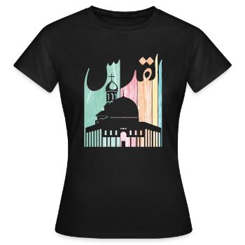 Jerusalem Jerusalem Palästina القدس الاقصى فلسطين - Frauen T-Shirt - Schwarz - Vorne - AI Model Female 172 dark (172cm)