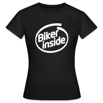 BIKER INSIDE - Frauen T-Shirt - Schwarz - Vorne - AI Model Female 172 dark (172cm)