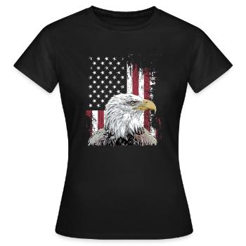 Independence Eagle American Flag Eagle - T-shirt Femme - noir - Devant - AI Model Female 172 dark (172cm)