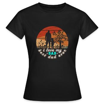 Ich liebe meinen Vater besten Vater überhaupt - Frauen T-Shirt - Schwarz - Vorne - AI Model Female 172 dark (172cm)