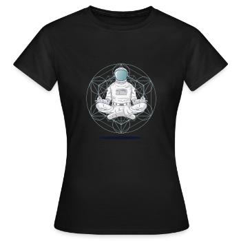ASTRONAUTEN-WELTRAUMMEDITATION - Frauen T-Shirt - Schwarz - Vorne - AI Model Female 172 dark (172cm)