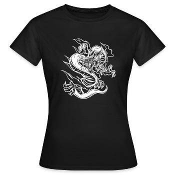 mit chinesischen Drachen chinesischem Drache - Frauen T-Shirt - Schwarz - Vorne - AI Model Female 172 dark (172cm)