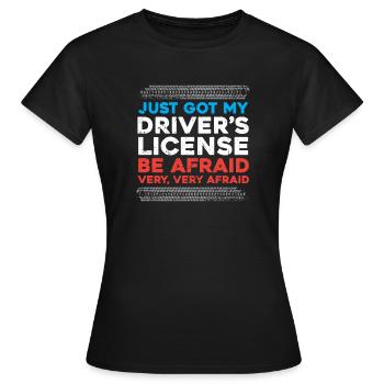 Je viens d’obtenir mon permis de conduire - permis de conduire - - T-shirt Femme - noir - Devant - AI Model Female 172 dark (172cm)
