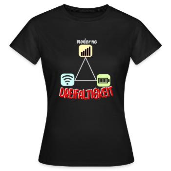 Nerd geek gamer WLAN Empfang modern Dreifaltigkeit - Frauen T-Shirt - Schwarz - Vorne - AI Model Female 172 dark (172cm)