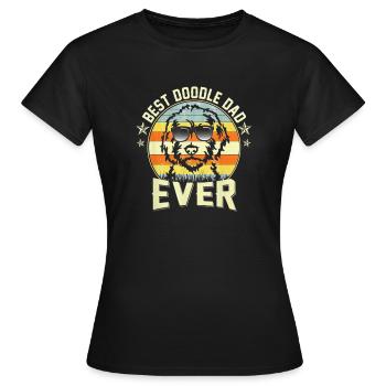 Meilleur Doodle Dad Ever Vintage Golden Doodle Fathers - T-shirt Femme - noir - Devant - AI Model Female 172 dark (172cm)