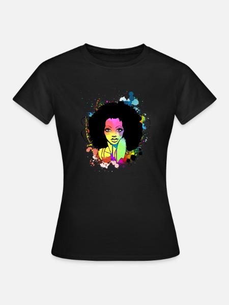 AFRO-PORTRAIT - Frauen T-Shirt - Schwarz