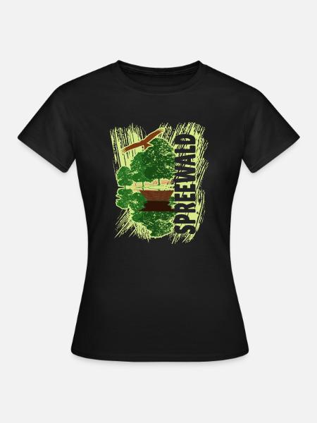Spreewald - Kanu - Frauen T-Shirt - Schwarz