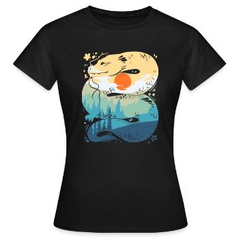 Sunrise Dragon - Women's T-Shirt - black - Front - AI Model Female 172 dark (172cm)