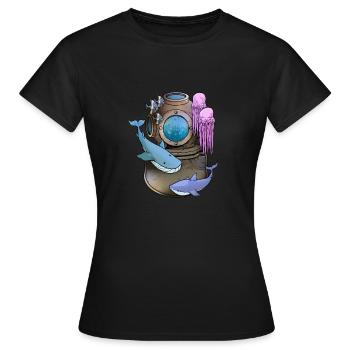 Deep Sea Scuba Diver Gift - T-shirt Femme - noir - Devant - AI Model Female 172 dark (172cm)
