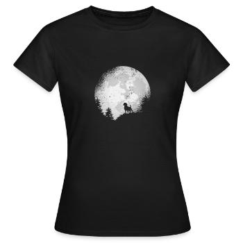 Beagle Hund Hunde Hundemotiv Hunderasse Vollmond - Frauen T-Shirt - Schwarz - Vorne - AI Model Female 172 dark (172cm)