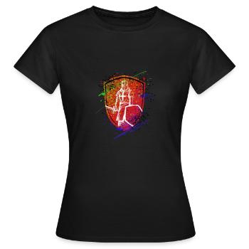 Schild Ritter Templer Krieger - Frauen T-Shirt - Schwarz - Vorne - AI Model Female 172 dark (172cm)