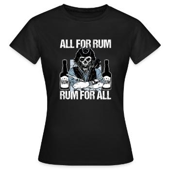 Rum Piratenflagge - Frauen T-Shirt - Schwarz - Vorne - AI Model Female 172 dark (172cm)