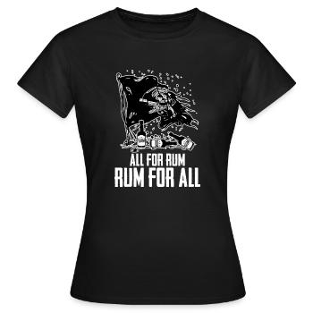 Rum Piratenflagge - Frauen T-Shirt - Schwarz - Vorne - AI Model Female 172 dark (172cm)