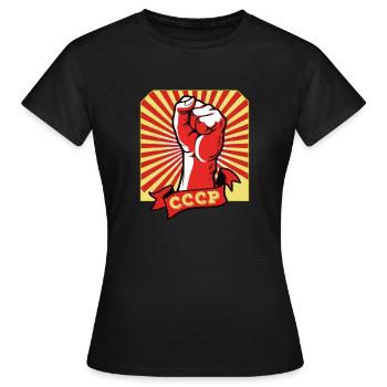 Poing levé Russie URSS Russie Union soviétique - T-shirt Femme - noir - Devant - AI Model Female 172 dark (172cm)