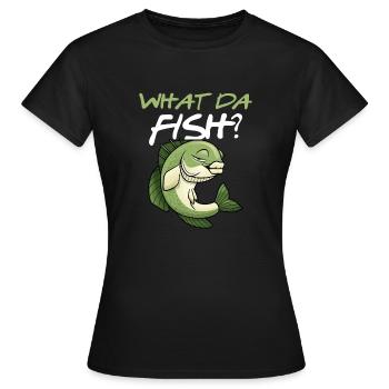 angling - Women's T-Shirt - black - Front - AI Model Female 172 dark (172cm)