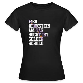 Bernstein Strand Urlaub Lampe Ostsee Geschenkidee - Frauen T-Shirt - Schwarz - Vorne - AI Model Female 172 dark (172cm)